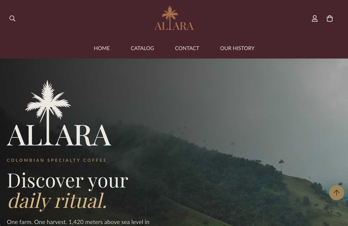 Ecommerce de Altara Daily Ritual desarrollado por Impulsbrand